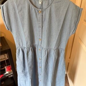 Brand new without tags Uniqlo button down cotton shirt dress with pockets
